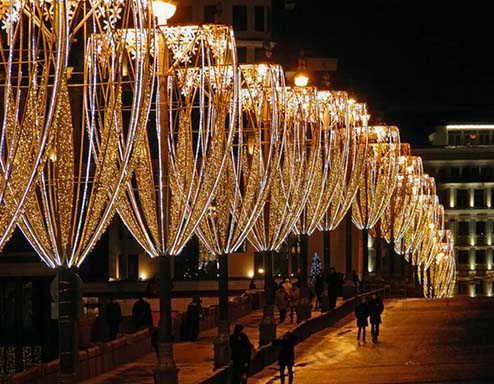 Новогодние консоли на столбы в Нерюнгри